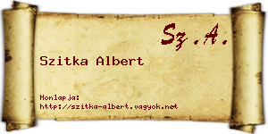 Szitka Albert névjegykártya